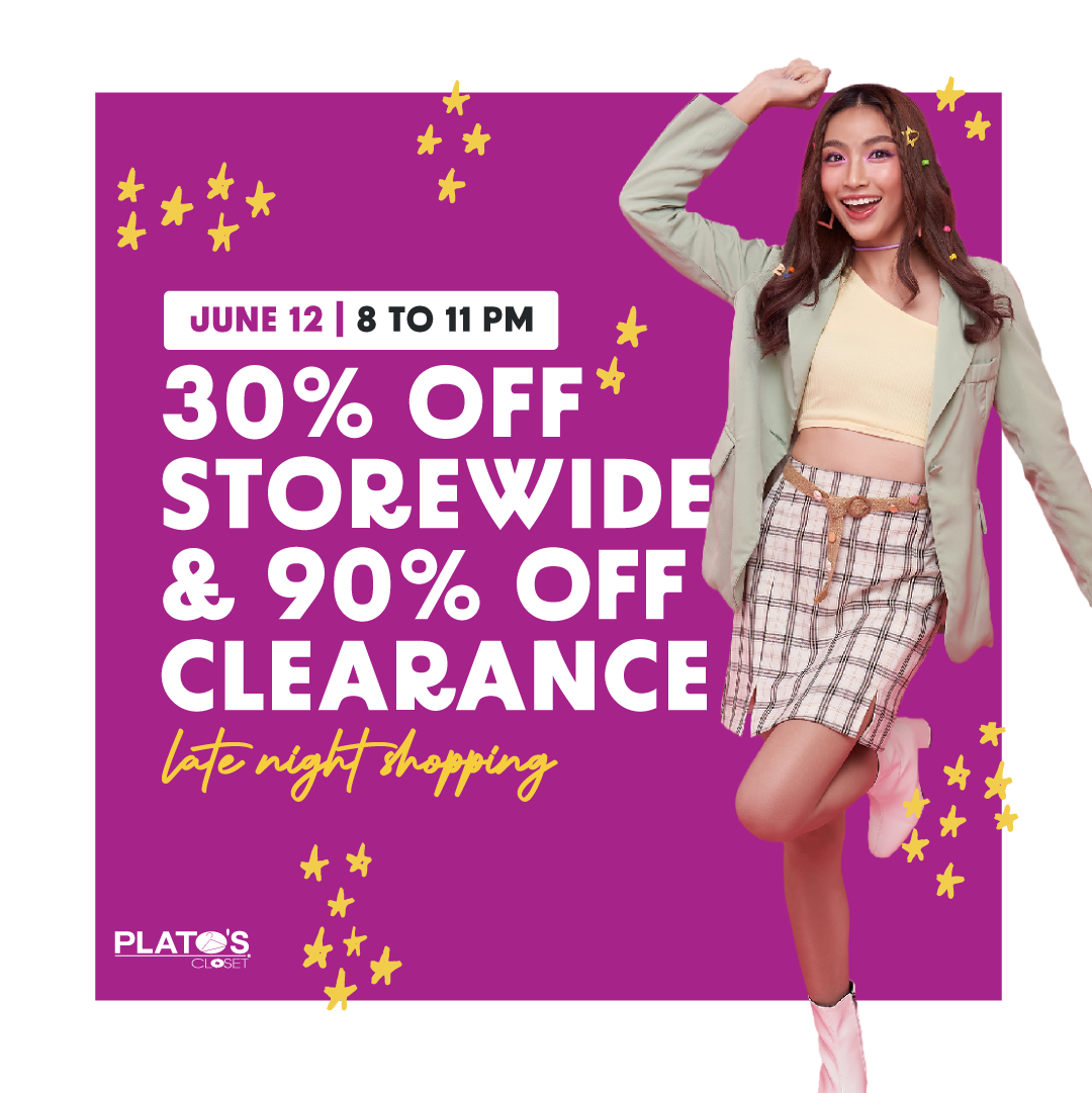 Plato's Closet Canton is having a Late Night Shopping event on June 12! Shop with us from 8P-11P to enjoy 30% off storewide, plus 90% off clearance! We will be closed from 7P-8P to set up for the event!